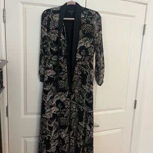 Banana Republic Black Floral Blazer